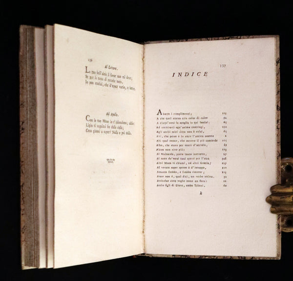 1801 Rare Italian copy of Italian Archeologist Michelangelo Lanci - Epigrams of Count Carlo Roncalli.