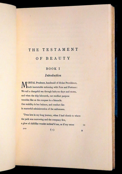 1941 Rare Book in a Beautiful Hatchards Binding - The Testament of Beauty by Robert Bridges.