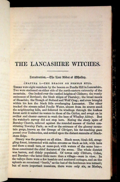 1851 Scarce Early Edition - THE LANCASHIRE WITCHES. A Romance Of Pendle Forest.
