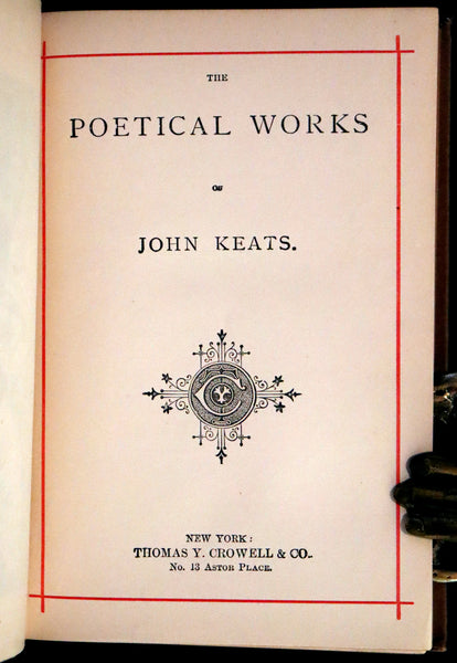1885 Rare Victorian Book - The Poetical Works of John Keats. Illustrated.