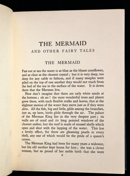 1915 Rare Book - The Mermaid And Other Fairy Tales by Andersen, Illustrated by Maxwell Armfield.