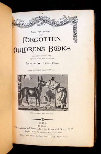 1898 Rare 1stED in a Bayntun Binding - Pages and Pictures from Forgotten Children's Books by Tuer.