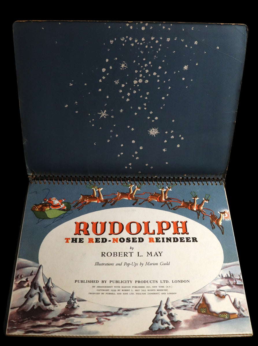 1950 Rare Pop-Up Edition - RUDOLPH The Red-Nosed Reindeer by Robert L. May,  Illustrated by Marion Guild.