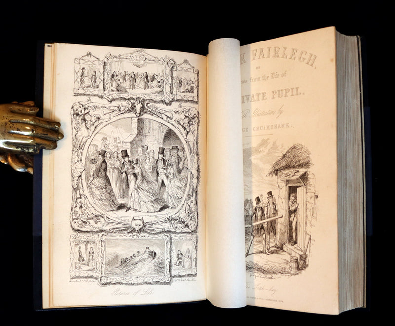 1850 First Edition Bound by Sangorski - FRANK FAIRLEGH Illustrated by Cruikshank.