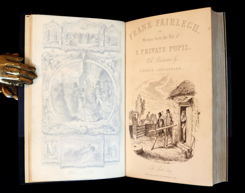 1850 First Edition Bound by Sangorski - FRANK FAIRLEGH Illustrated by Cruikshank.