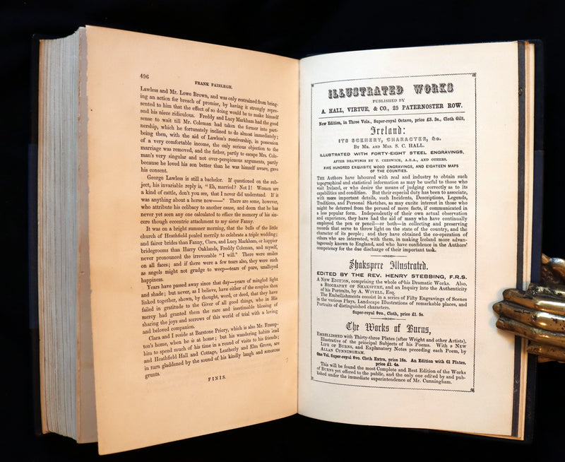 1850 First Edition Bound by Sangorski - FRANK FAIRLEGH Illustrated by Cruikshank.