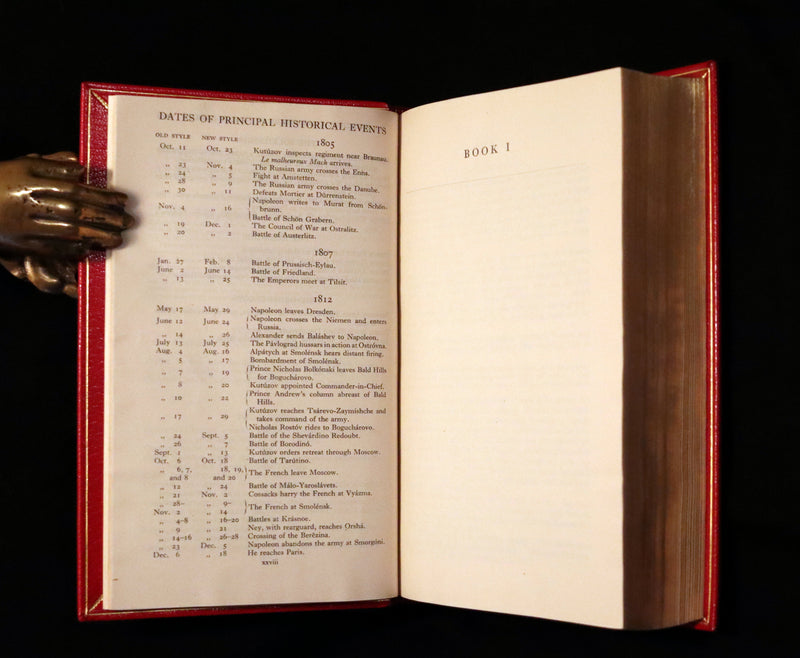 1943 Rare book in Fine Bayntun Riviere Binding - WAR AND PEACE by Count Leo Tolstoy.