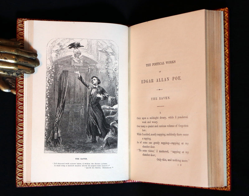 1852 Fine Bayntun Binding - The Poetical Works of EDGAR ALLAN POE. Illustrated.