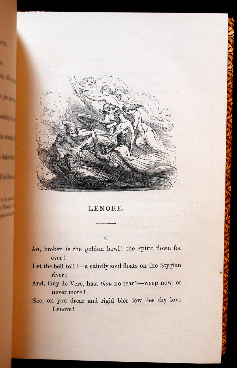 1852 Fine Bayntun Binding - The Poetical Works of EDGAR ALLAN POE. Illustrated.