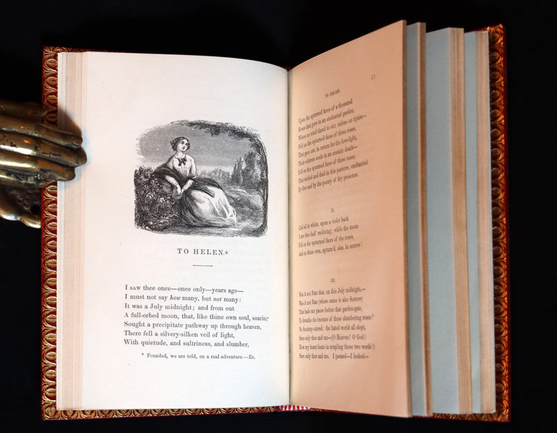 1852 Fine Bayntun Binding - The Poetical Works of EDGAR ALLAN POE. Illustrated.