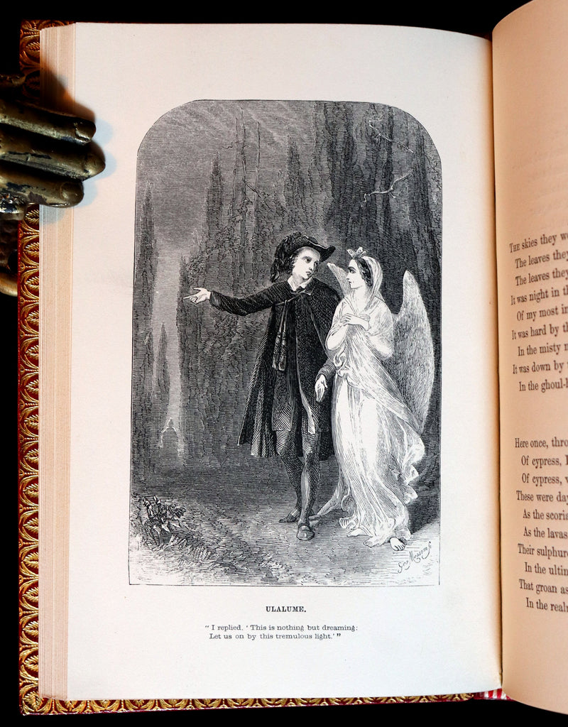1852 Fine Bayntun Binding - The Poetical Works of EDGAR ALLAN POE. Illustrated.