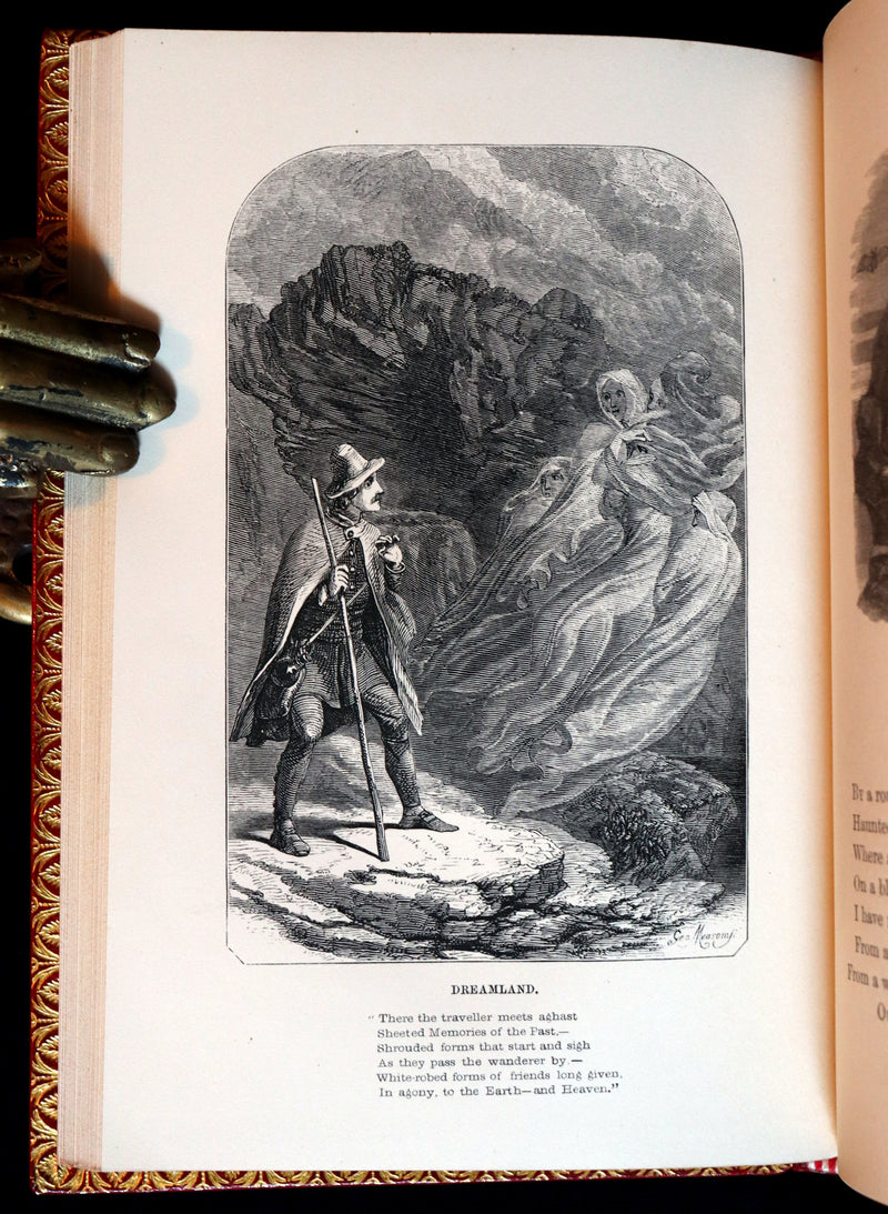 1852 Fine Bayntun Binding - The Poetical Works of EDGAR ALLAN POE. Illustrated.