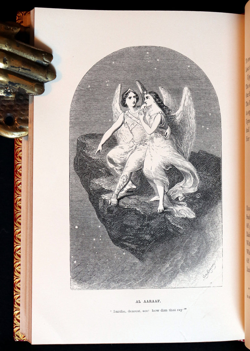 1852 Fine Bayntun Binding - The Poetical Works of EDGAR ALLAN POE. Illustrated.