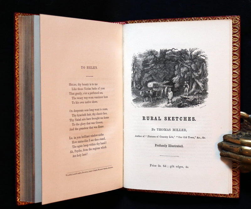 1852 Fine Bayntun Binding - The Poetical Works of EDGAR ALLAN POE. Illustrated.