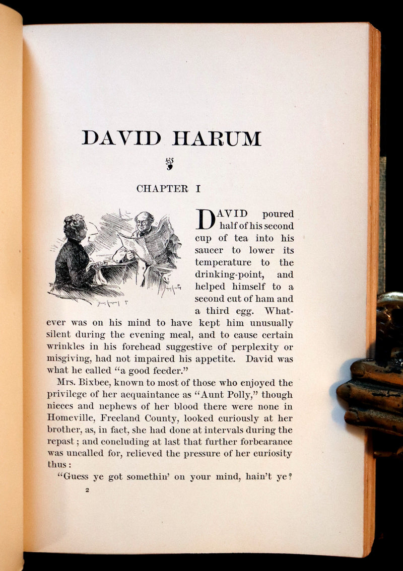 1900 First Illustrated Edition - David Harum, A Story of Horse Trading illustrated by Clinedinst.
