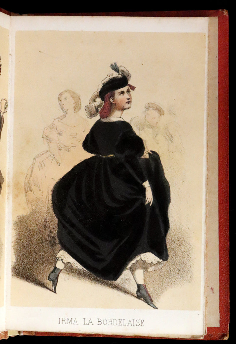 1860 Scarce Leporello Book ~ Famous Dancers of La Closerie des Lilas in Chromolithographs.