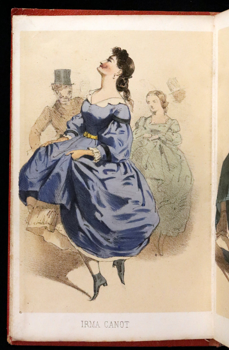 1860 Scarce Leporello Book ~ Famous Dancers of La Closerie des Lilas in Chromolithographs.
