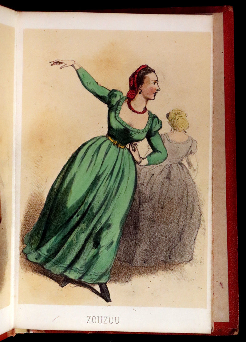 1860 Scarce Leporello Book ~ Famous Dancers of La Closerie des Lilas in Chromolithographs.