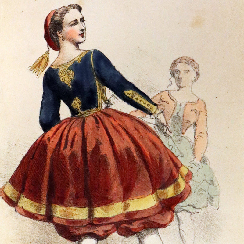 1860 Scarce Leporello Book ~ Famous Dancers of La Closerie des Lilas in Chromolithographs.