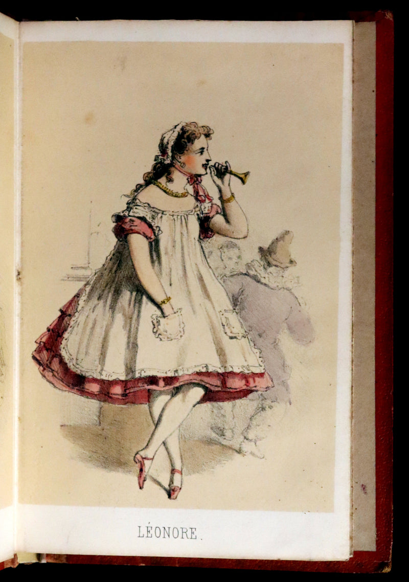1860 Scarce Leporello Book ~ Famous Dancers of La Closerie des Lilas in Chromolithographs.