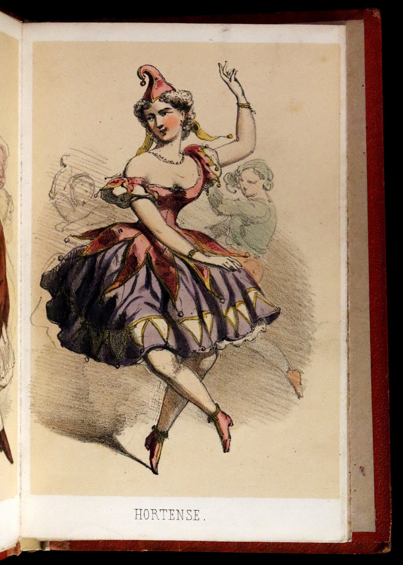 1860 Scarce Leporello Book ~ Famous Dancers of La Closerie des Lilas in Chromolithographs.