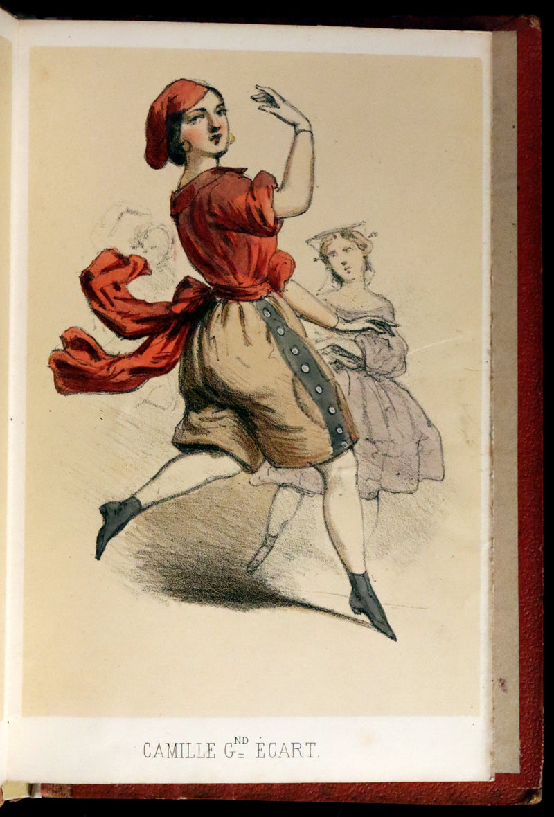 1860 Scarce Leporello Book ~ Famous Dancers of La Closerie des Lilas in Chromolithographs.