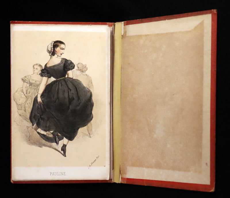 1860 Scarce Leporello Book ~ Famous Dancers of La Closerie des Lilas in Chromolithographs.