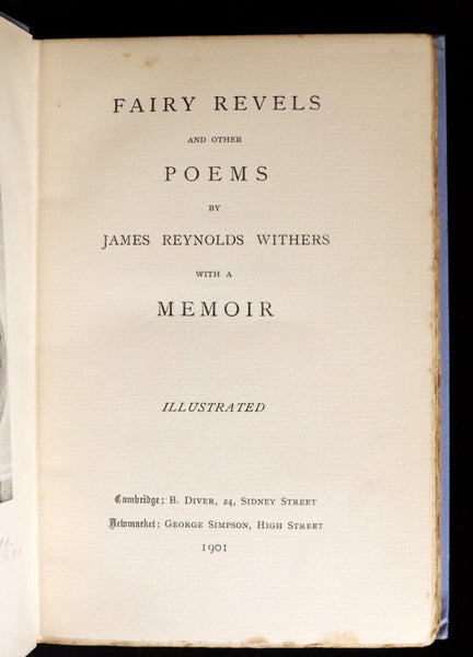 1901 Scarce Book - FAIRY REVELS and Other Poems by James Reynolds WITHERS.
