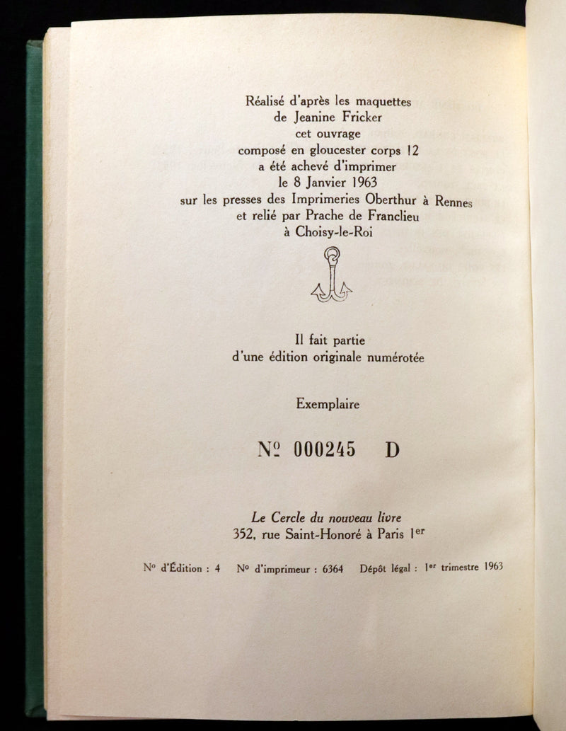 1963 Rare First Limited Edition #245 - La Planete des Singes (The Planet of the Apes) by Pierre Boulle.
