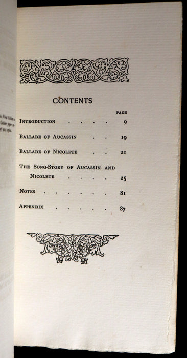 1895 Rare Limited First Edition - Knighthood and Chivalry Medieval History of Aucassin and Nicolette.