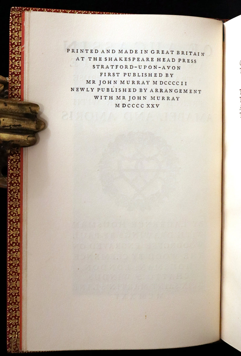 1925 Rare Book in a beautiful Riviere binding - MEDIEVAL HISTORY of Aucassin & Nicolette. Knighthood and Chivalry.