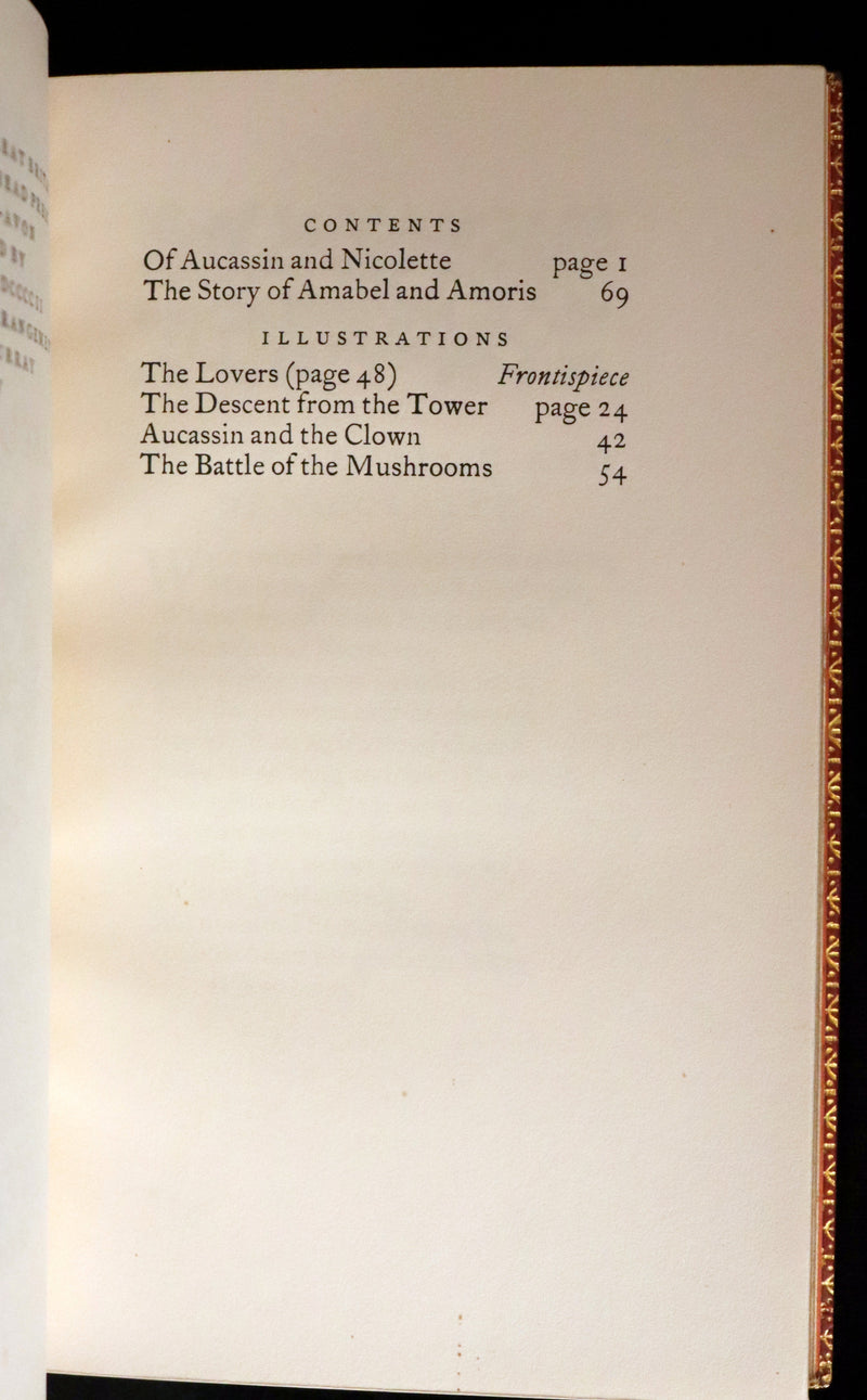 1925 Rare Book in a beautiful Riviere binding - MEDIEVAL HISTORY of Aucassin & Nicolette. Knighthood and Chivalry.