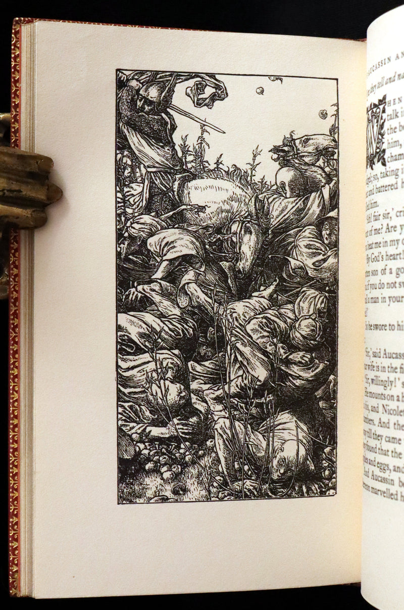 1925 Rare Book in a beautiful Riviere binding - MEDIEVAL HISTORY of Aucassin & Nicolette. Knighthood and Chivalry.