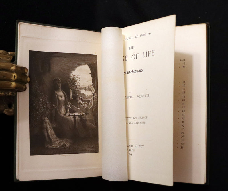 1898 Scarce Pre-Raphaelite Book set - Works of Dante Gabriel Rossetti - Siddal Edition with Bookcase.