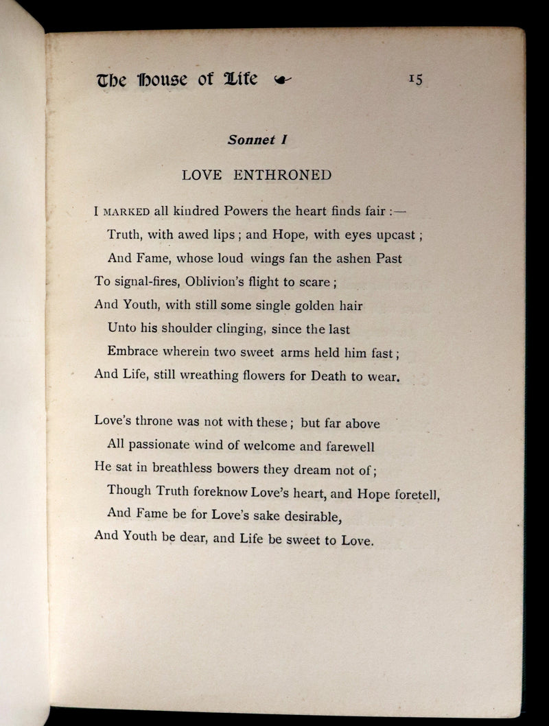 1898 Scarce Pre-Raphaelite Book set - Works of Dante Gabriel Rossetti - Siddal Edition with Bookcase.