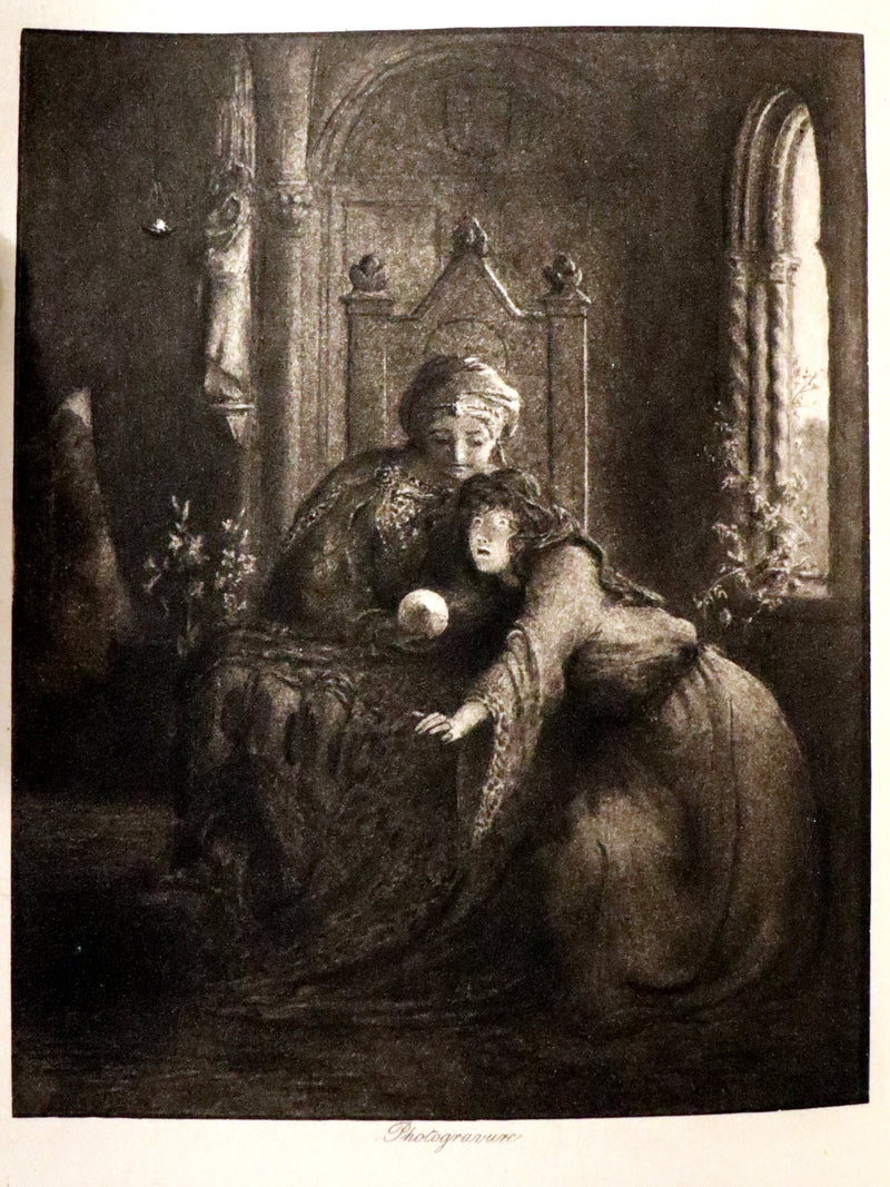 1898 Scarce Pre-Raphaelite Book set - Works of Dante Gabriel Rossetti - Siddal Edition with Bookcase.