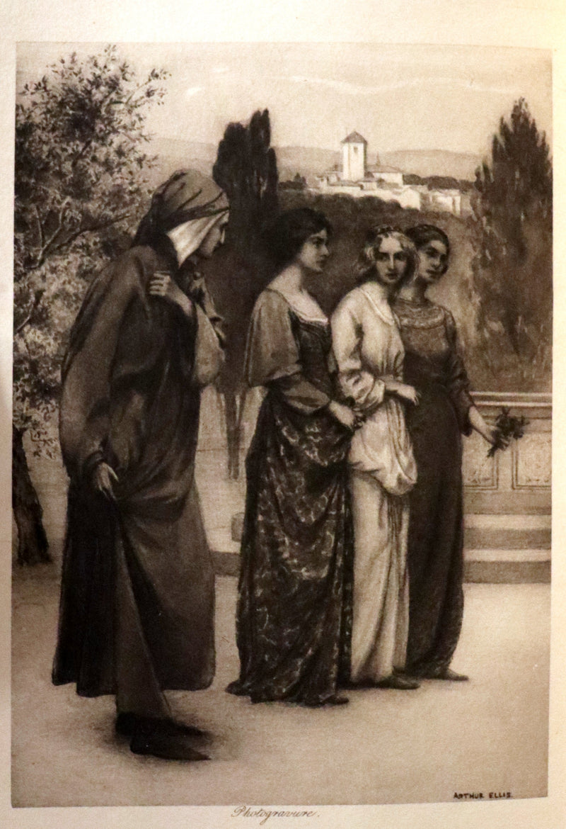 1898 Scarce Pre-Raphaelite Book set - Works of Dante Gabriel Rossetti - Siddal Edition with Bookcase.