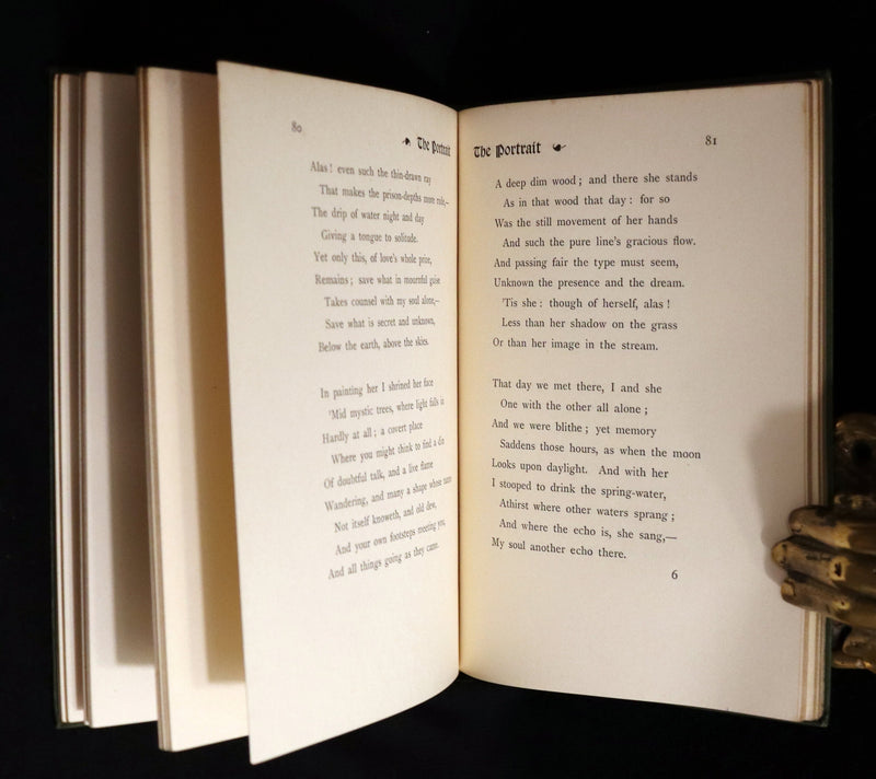 1898 Scarce Pre-Raphaelite Book set - Works of Dante Gabriel Rossetti - Siddal Edition with Bookcase.