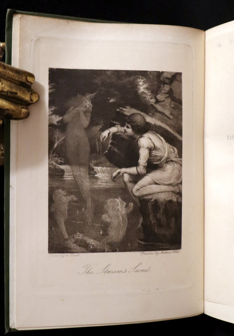 1898 Scarce Pre-Raphaelite Book set - Works of Dante Gabriel Rossetti - Siddal Edition with Bookcase.