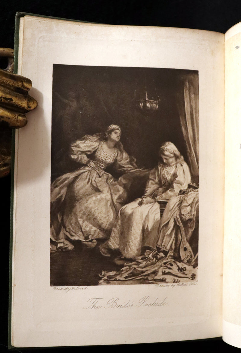 1898 Scarce Pre-Raphaelite Book set - Works of Dante Gabriel Rossetti - Siddal Edition with Bookcase.