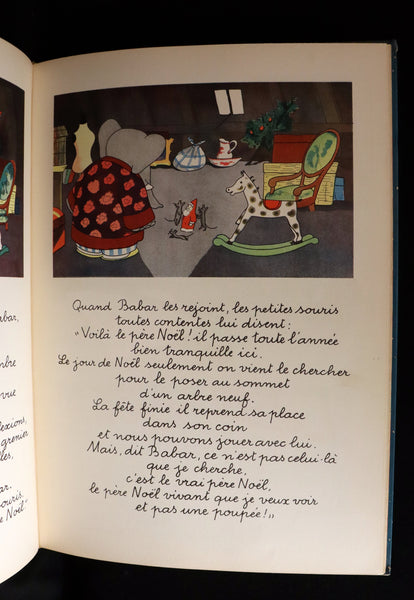 1941 FIRST EDITION French Book - BABAR et le Pere Noel (Babar & Father Christmas) by Jean de Brunhoff.