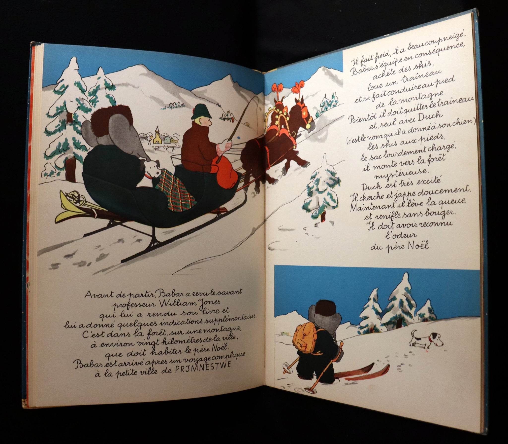 1941 FIRST EDITION French Book - BABAR et le Pere Noel (Babar & Father –  MFLIBRA - Antique Books