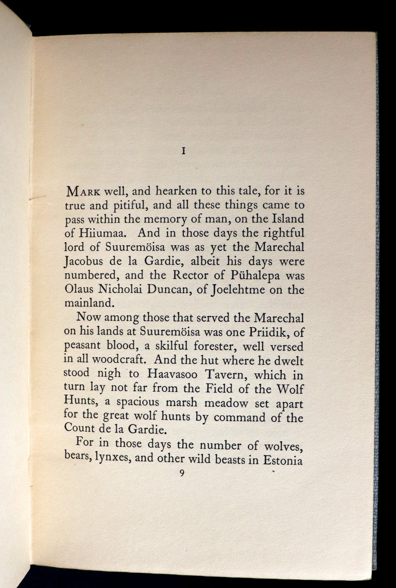 1930 Scarce First Edition on Werewolves - The Wolf's Bride: A Tale From Estonia by Aino Kallas.