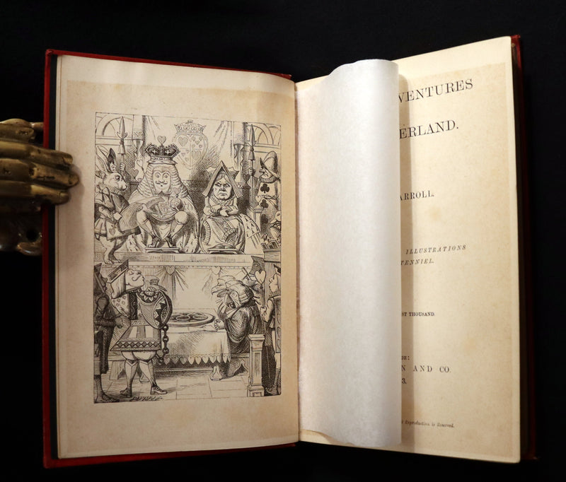 1883 Rare with John Tenniel Signature - Alice's Adventures in Wonderland by Lewis Carroll.