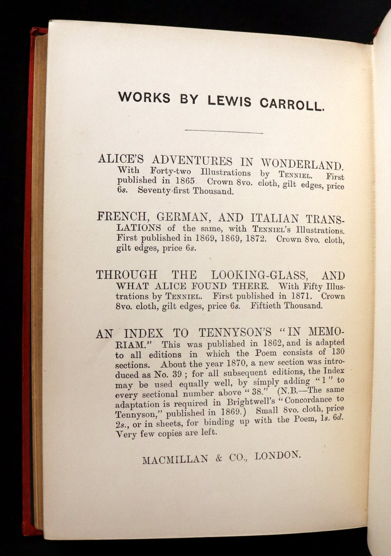 1883 Rare with John Tenniel Signature - Alice's Adventures in Wonderland by Lewis Carroll.