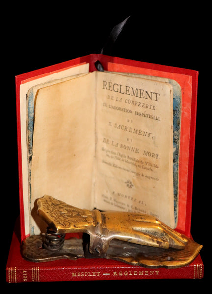 1776 First Book printed in Montreal - Mesplet Reglement de la Confrerie de l'Adoration Perpetuelle du S Sacrement et de la Bonne Mort.