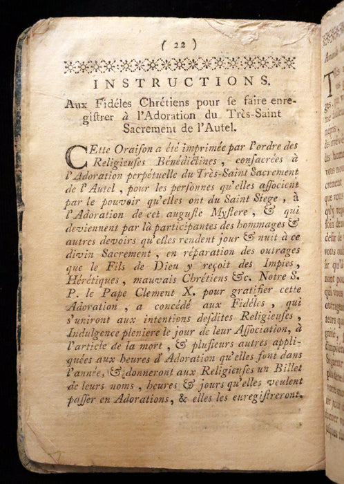 1776 First Book printed in Montreal - Mesplet Reglement de la Confrerie de l'Adoration Perpetuelle du S Sacrement et de la Bonne Mort.