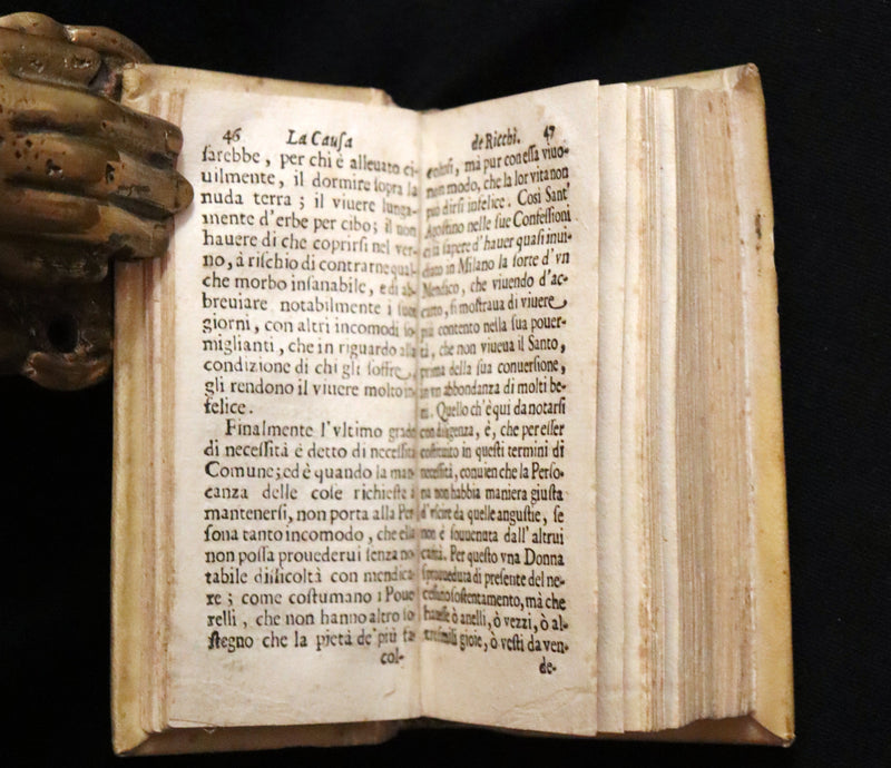 1700 Scarce Italian Vellum Book - La Causa De Ricchi Overo Il Debito by Giovanni Pietro Pinamonti. First Edition.