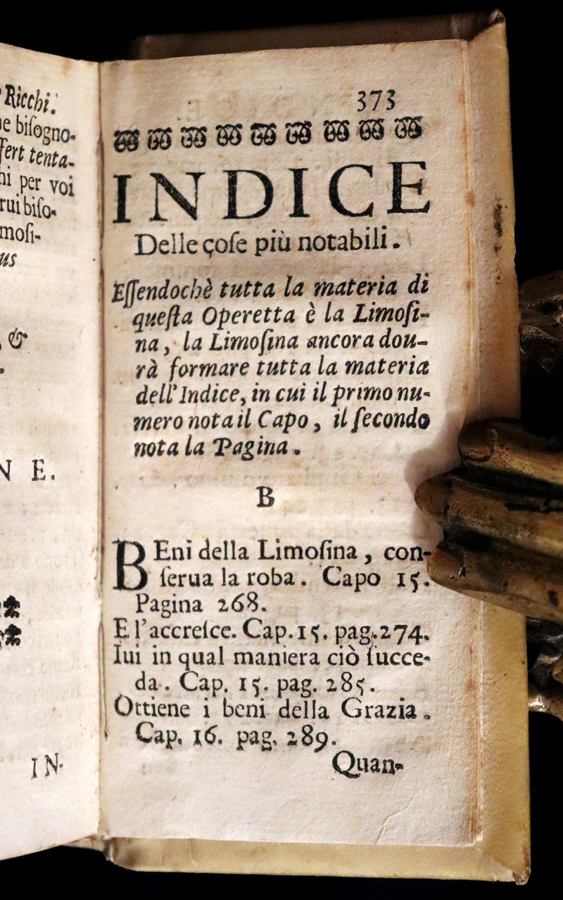 1700 Scarce Italian Vellum Book - La Causa De Ricchi Overo Il Debito by Giovanni Pietro Pinamonti. First Edition.