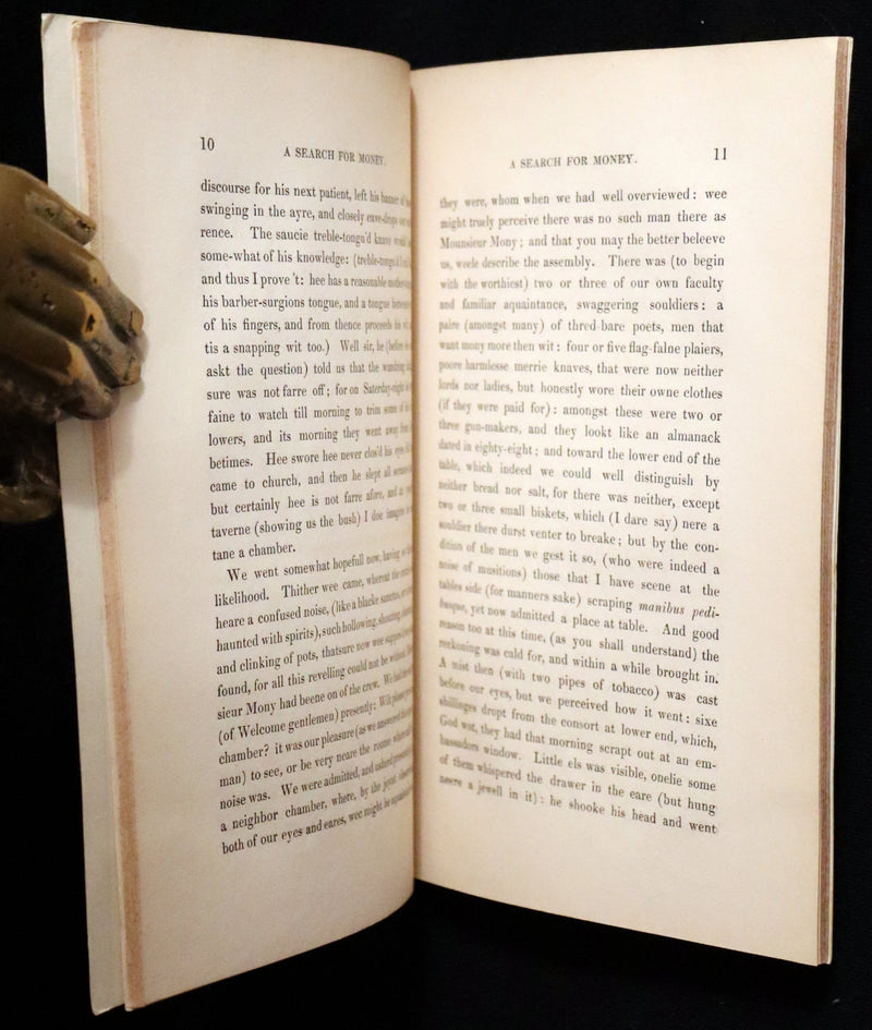 1840 Scarce 1609 Pamphlet - A Search for Money, or The Lamentable Complaint for the Loss of the Wandering Knight by William Rowley.